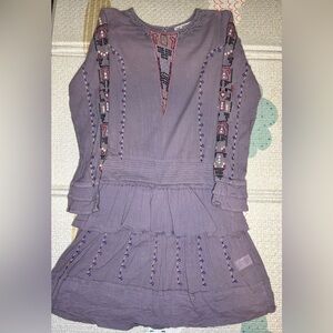 Jak & Peppar Purple Embroidered Boho Tunic Dress (Size 14)